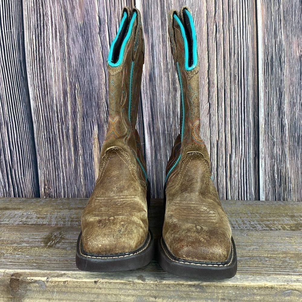 Woman’s Justin Gypsy Brown & Blue Cowgirl Boots- Size 6.5 - Picture 5 of 12